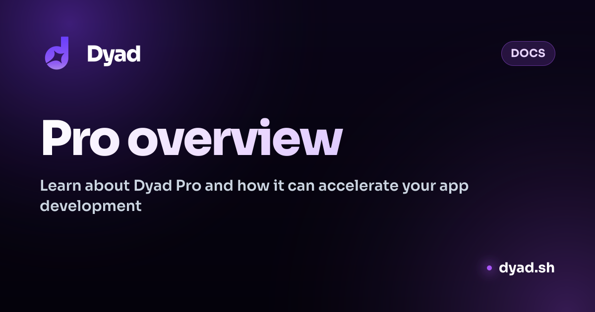 Pro overview | Dyad